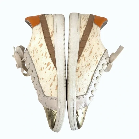 Dolce Vita Zina Court Womens Sneakers Size 8.5 Gold Metellic Lace Up Low Top - Picture 2 of 11